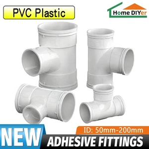 PVC Drainagerohr T-Stück 3-fach Klebeverbinder Adapter Ablaufverschraubungen 50-200 mm - Bild 1 von 11