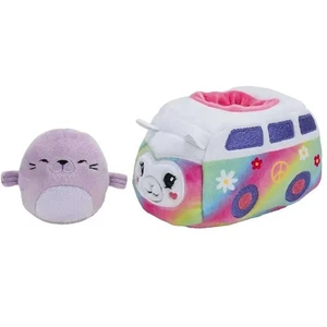 Nuevo con etiquetas Squishville Walrus & Peace Bus Squishmallow Mini Rainbow - Imagen 1 de 8
