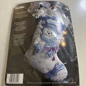 Bucilla Schneeflocke Schneemann Filz Weihnachten Strumpf Kit Original Neu 18" - Bild 1 von 3