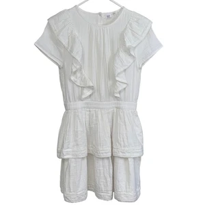 Abito Gap bambino in cotone a strati con volant XXL 14-16 bianco leggero casual estivo - Foto 1 di 4