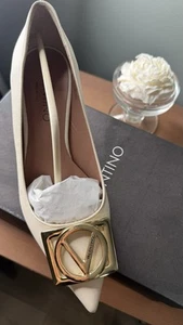VALENTINO BY MARIO Logo Point Leather DORIACREAM 8 US Size - Picture 1 of 9