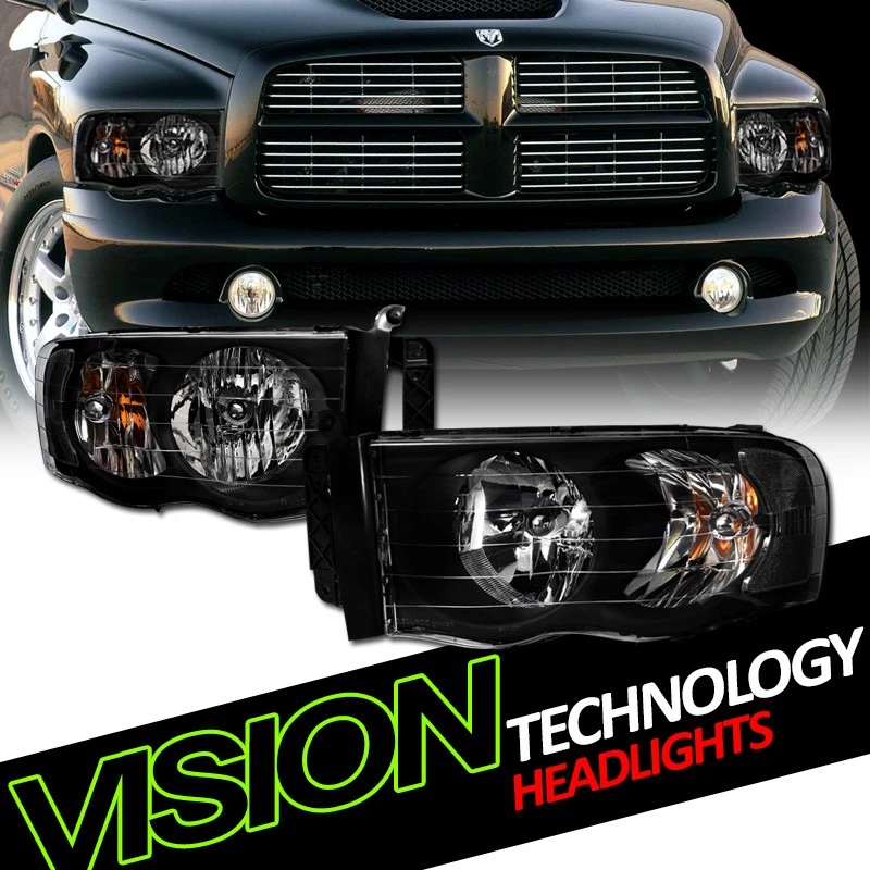 Faros negros europeos para camioneta Dodge Ram 02 03-05 luces de señal de giro de estacionamiento NB Foto 1 de 2