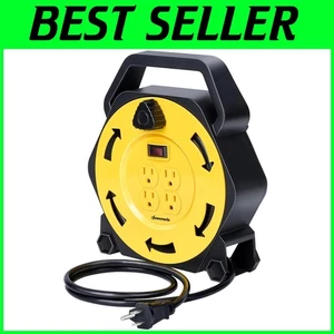 Heavy-Duty 25 FT Extension Cord Reel with Tangle-Free Wind & Safety Features - Picture 1 of 9