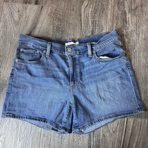 Levi Strauss Co mid Length blue Denim Stretch Classic Shorts sz 32 summer #27 - Picture 1 of 10