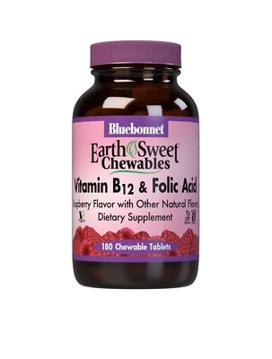 Mastigáveis Bluebonnet Earthsweet vitamina B12 e ácido fólico 180 mastigáveis - Imagem 1 de 4