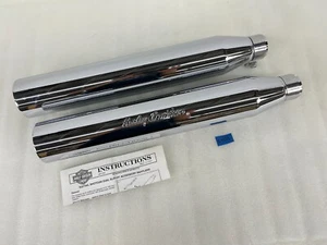 OEM Harley-Davidson Softail Shotgun Style Blunt Cut Mufflers 80137-97 - Picture 1 of 7