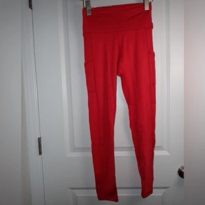 Leggings de pedal de mezcla de cintura alta de algodón Climate Comfort Aerie Red M Foto 1 de 4