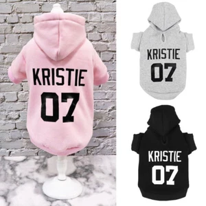 Personalised Dog Hoodie Clothes Custom Pet Name Number Jumper Sweatshirt XS-5XL - Picture 1 of 16
