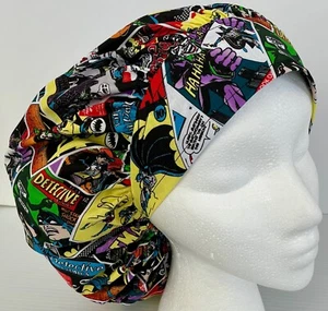 Batman Print Size Large Medical Bouffant Scrub Cap Surgery Hat - Picture 1 of 4