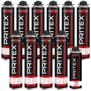 Bauschaum Set 10 x 750 ml inkl. Reiniger PU Schaum Pistolenschaum Montageschaum - Bild 1 von 7