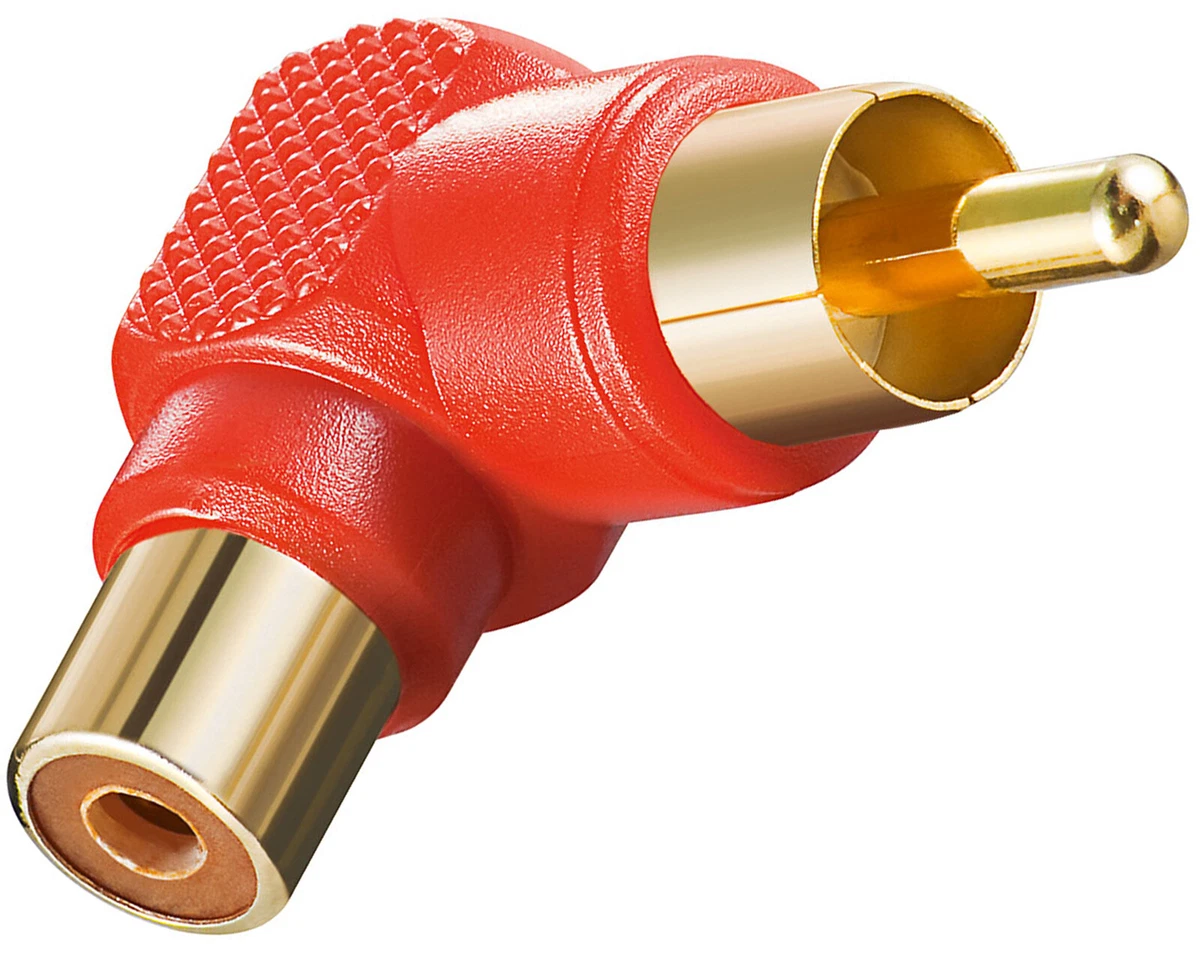 2 Stück Cinch Winkelstecker 90° Vergoldet – Audio/Video Adapter Für Enge Anschlüsse