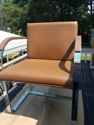 Ludwig Mies Van Der Rohe for Thonet Chrome Cantilever Arm Chair Mid Century MCM - Image 1 of 4