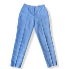 RODIER Paris Trousers Uk 12 Pleat Front Pants Geometic Patten Stylish EU 40 Blue