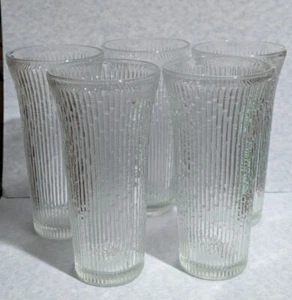 5 - Jeannette Glass Finlandia Tumblers Flared Top Tree Bark Icicle Tea Cocktails - Picture 1 of 9