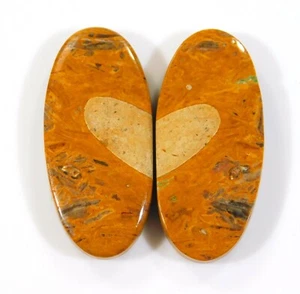 Par de cabujón ovalado de jaspe Mariam 100 % natural de 31 quilates 30x14x4 mm piedras preciosas BF = 0351 - Imagen 1 de 6