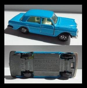 Majorette N°237 Mercedes-Benz 280-SE - échelle 1/65, couleur bleu turquoise - Imagen 1 de 5