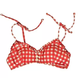 NWOT The Bikini Lab Gingham Swim Top Sz S - Picture 1 of 8