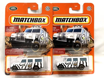 Set of 2 Matchbox 1965 Land Rover Gen II White #45 45/100 2022 - Image 1 of 4