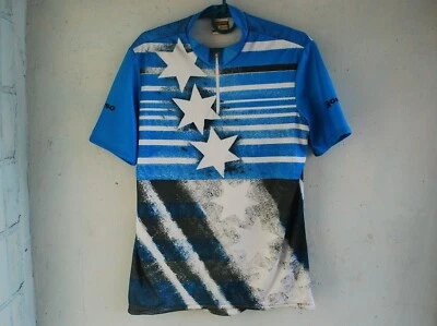 Camiseta de ciclismo Gonso vintage hecha en Alemania Occidental años 80 Trevira Dunova XL estrellas Foto 1 de 4