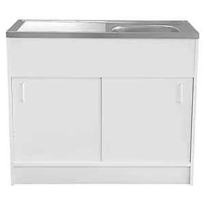 Komplettspüle Spülenschrank 100cm Küchenschrank Spüle Küche Möbel Unterschrank - Bild 1 von 4