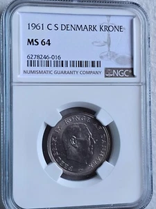 Denmark 1 Krone 1961 CS NGC MS 64 - Picture 1 of 2