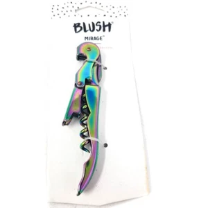 Blush Mirage Waiter's Friend Corkscrew, Wine Bottle Opener Foil Cutter, Rainbow - Picture 1 of 3