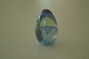 Signed "MSH 84" Glass Paperweight, Ash from Mount St. Helens, 2 1/2 x 1 5/8, M38 - Picture 1 of 7