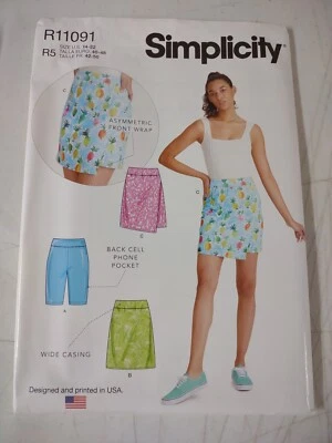 Simplicity R11091 Stretch Knit Skort & Shorts Cell Pocket Sz 6-14 Pattern UNCUT - Image 1 of 3