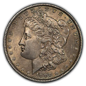 1886 $1 Morgan Silver Dollar - Luster - Light Original Toning - SKU-D3401 - Picture 1 of 4