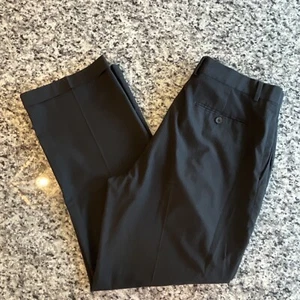Claiborne Men's Dress Slacks Size 36 X 30 Black with Pin Stripes Pleated #C775 - Picture 1 of 8