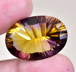 Flawless Natural Bi-Color Ametrine 30.10 Ct Oval Certified Untreated Gemstone - Picture 1 of 7