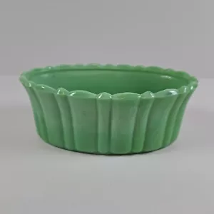 Plato ovalado vintage de vidrio verde ágata Akro 654 hecho en EE. UU. - Imagen 1 de 12