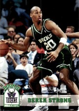 1993-94 NBA Hoops Basketball Card Derek Strong Milwaukee Bucks #127