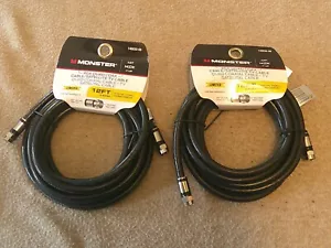 2 monster rg6 quad coax cable / satellite tv cable 12 ft 140030-00 - Picture 1 of 4