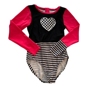 Art Class Girls XL Bathing Target One Piece Long Sleeve Black Pink Swimsuit - Picture 1 of 5