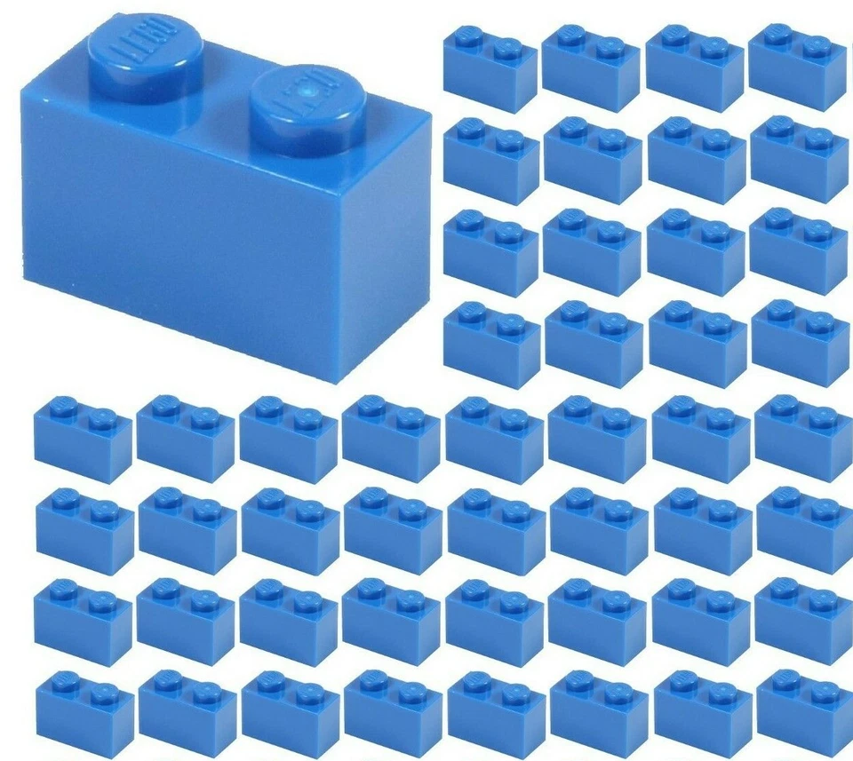 ☀️Lego x50 BLUE 1x2 Bricks building blocks Part Pieces Bulk Lot Legos #3004 - Image 1 of 1