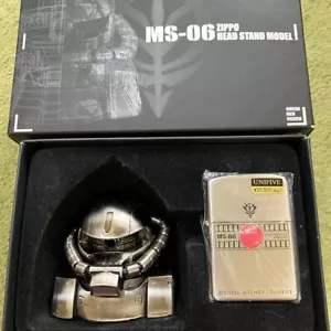 Zippo lighter Mobile Suit Gundam Zaku MS-06 Silver color Unused item from Japan - Picture 1 of 3
