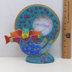 Laurel Burch Love You Cat Angel Photo Frame Colorful Hearts 1999 Figurine Decor - Picture 1 of 6