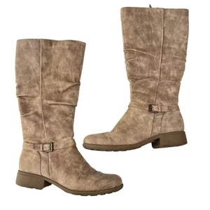 Botas Frye Paltrow Talla 11 Para Mujer Bronceadas Hasta la Rodilla Montar Estilo Occidental Hebilla - Imagen 1 de 16