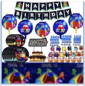 Among Us Geburtstag Party Deko Geschirr Set Among Us Zubehör Banner Teller - Bild 1 von 3