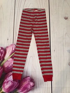 UNISEX KIDS RED GRAY HANNA ANDERSON STRIPED PAJAMA BOTTOMS 10YRS/140CM - Picture 1 of 2