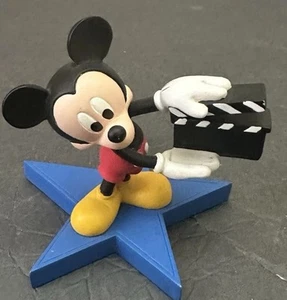 4" Resin Mickey Mouse On Star Holding Movie Clip Board - Preowned - Picture 1 of 3