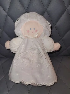 Vintage Eden Baby Doll Eyelet Lace Dress Bonnet Rattle 7"  -- HTF Rare Nice - Picture 1 of 7