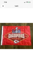 Kansas City Chiefs Back To Back 22 & 23 SuperBowl Champions Team Flagge Neu - Bild 1 von 2