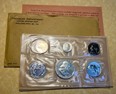 1963 SILVER PROOF SET INCLUDES ALL ORIGINAL UNITED STATES MINT PACKAGING - Image 1 of 2