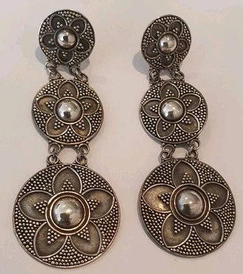 925 Большой серебро капли серьги б/у - Изображение 1 из 4