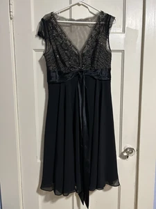 “Dressy” Black Fit & Flare BEADED Dress COLDWATER CREEK Size 10 Gently Worn - Picture 1 of 2