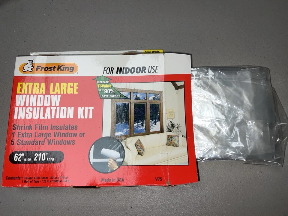 Kit de aislamiento de ventana extra grande Frost King V75 - Caja abierta, parcialmente usado Foto 1 de 1