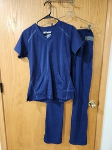 Grey's Anatomy Scrub Set In Navy Blue Size Small Top & Small Tall Pants - Picture 1 of 9