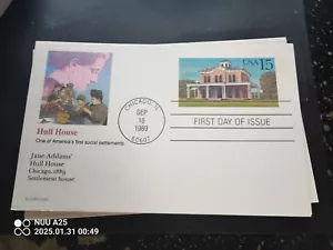 1989 U.S. 15c Hull House Fleetwood FDI Postcard Scott # UX134 - Picture 1 of 2
